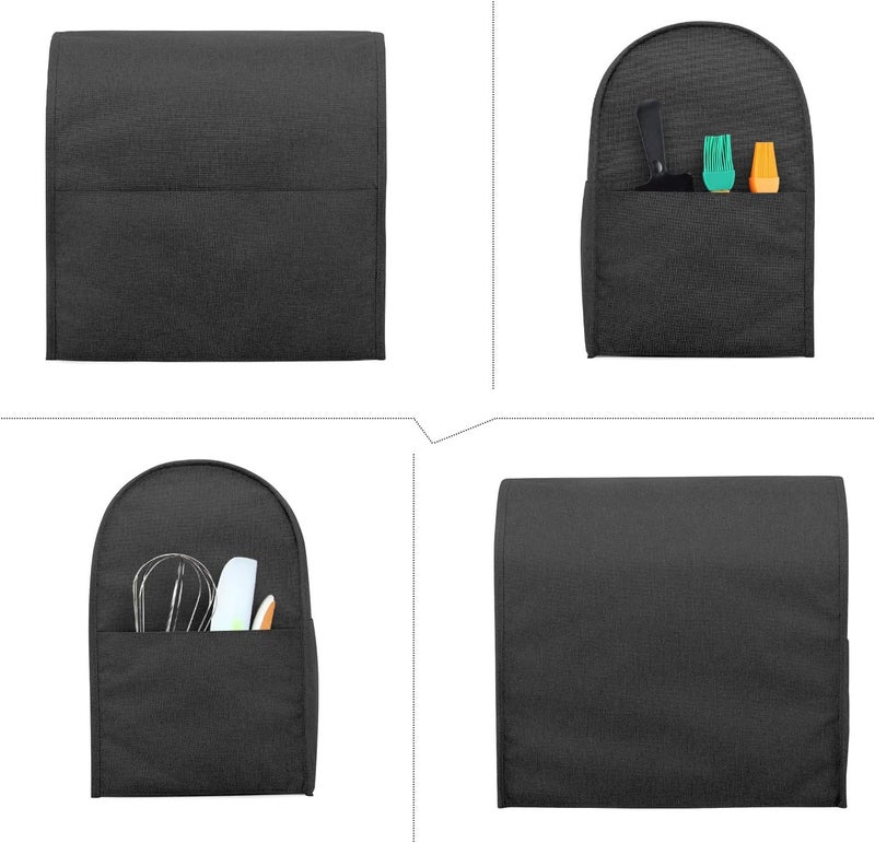 LUXJA Dust Cover Compatible with 4.5-Quart and 5-Quart Stand Mixer, Cloth Cover with Pockets for Stand Mixer and Extra Accessories, Black Wide daily application - Image 2