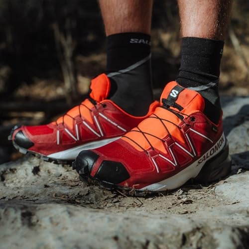 Salomon Men’s Speedcross GTX, Waterproof Trail Running Shoes - Red Dahlia/White/Black - 13 Medium - Image 2