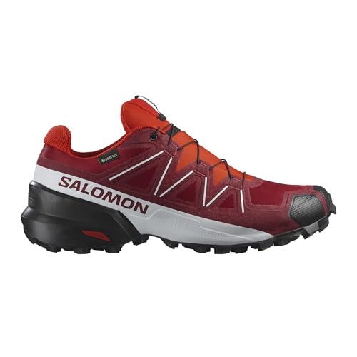 Salomon Men’s Speedcross GTX, Waterproof Trail Running Shoes - Red Dahlia/White/Black - 13 Medium - Image 4