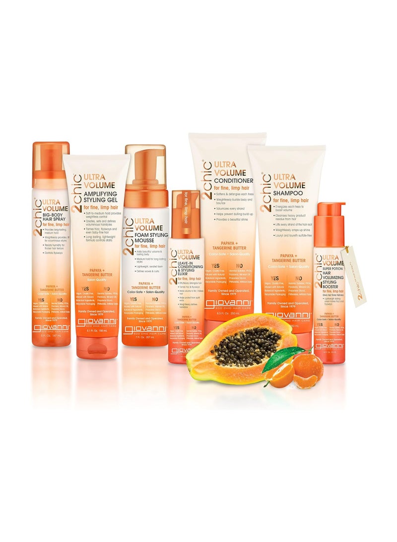 جيوفاني 2شيك IOVANNI 2chic Ultra-Volume Foam Styling Mousse, 7 oz. - تركيبة مكثفة يومية مع البابايا وزبدة اليوسفي، تعزز التحكم الخفيف للشعر الرقيق الرقيق، خالية من البارابين، آمنة على اللون - Image 2