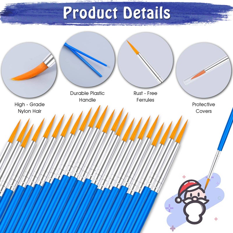 anezus 100Pcs Paint Brushes Bulk Small, Anezus Paint Brushes for Kids Fine Paint Brushes Set Detail Paint Brushes for Classroom Model Canvas Face Nail Art Acrylic Watercolor Paint Craft Supplies - Image 4