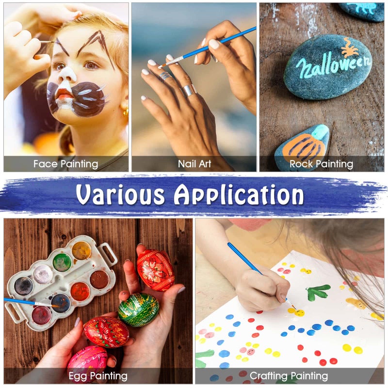 anezus 100Pcs Paint Brushes Bulk Small, Anezus Paint Brushes for Kids Fine Paint Brushes Set Detail Paint Brushes for Classroom Model Canvas Face Nail Art Acrylic Watercolor Paint Craft Supplies - Image 5