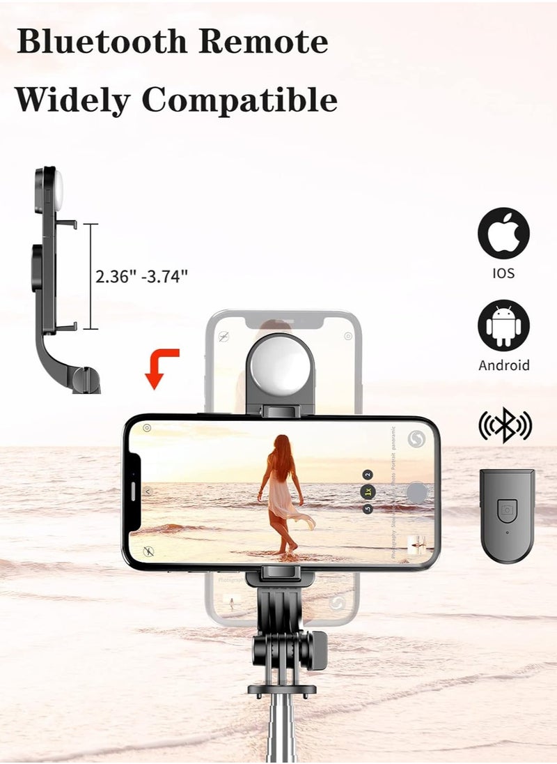 Yeaki - Yeaki Selfie Stick Tripod with Wireless Remote, Cellphone Selfie Stick Tripod with LED Fill Light, for iPhone 15/14/14 pro/13/13 Pro/12/11/11 Pro/XS Max/XS/XR/X/8/7 and Android Smartphone(Upgrade) - Image 1