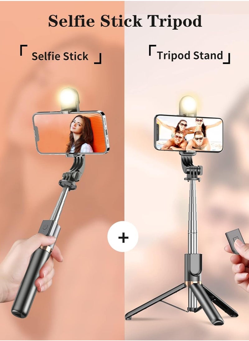 Yeaki - Yeaki Selfie Stick Tripod with Wireless Remote, Cellphone Selfie Stick Tripod with LED Fill Light, for iPhone 15/14/14 pro/13/13 Pro/12/11/11 Pro/XS Max/XS/XR/X/8/7 and Android Smartphone(Upgrade) - Image 1