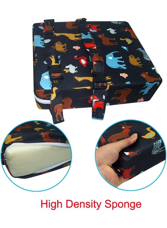 SUNMALL وسادة رفع كرسي الطعام من صنمال قابلة للنقل وقابلة للفك وقابلة للتعديل كرسي مرتفع للأطفال الرضع والأطفال الصغار وسادة مقعد سميكة قابلة للغسل - Image 3