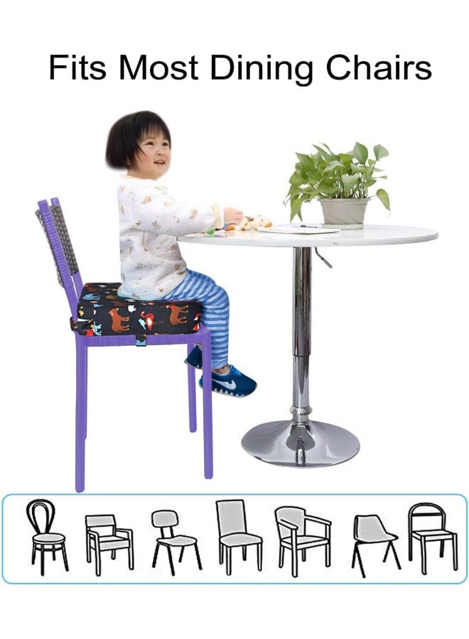 SUNMALL وسادة رفع كرسي الطعام من صنمال قابلة للنقل وقابلة للفك وقابلة للتعديل كرسي مرتفع للأطفال الرضع والأطفال الصغار وسادة مقعد سميكة قابلة للغسل - Image 5