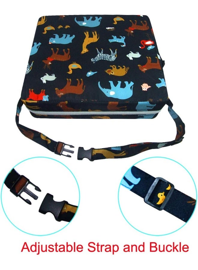 SUNMALL وسادة رفع كرسي الطعام من صنمال قابلة للنقل وقابلة للفك وقابلة للتعديل كرسي مرتفع للأطفال الرضع والأطفال الصغار وسادة مقعد سميكة قابلة للغسل - Image 4