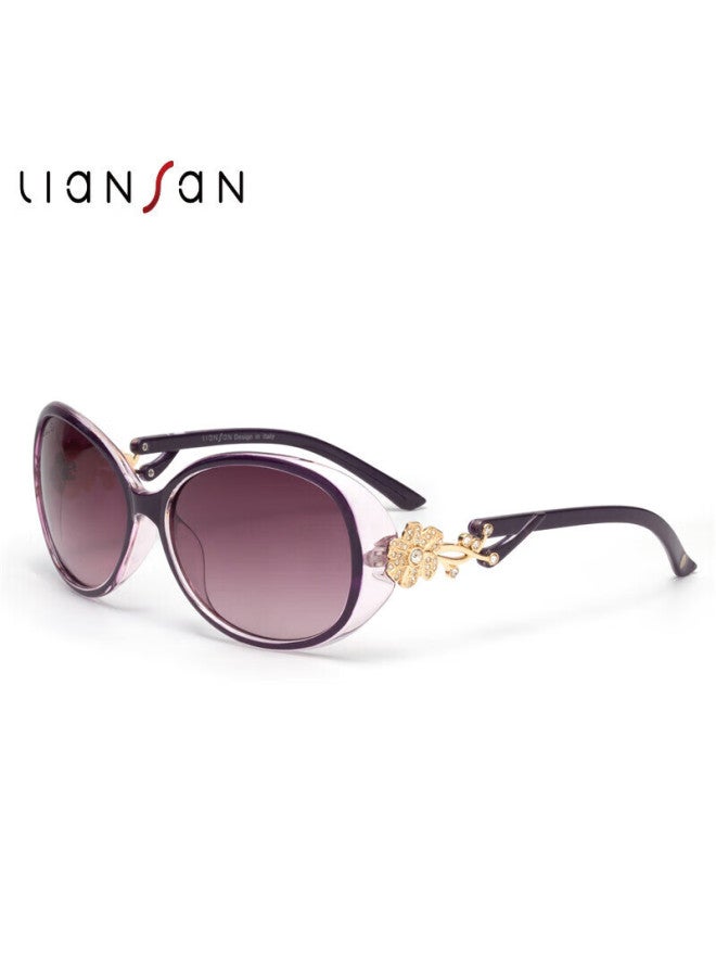 Fall in love Lianshang Sungl, Uv Protection, Large Frame, Face-slimming, Women's Fashion Gl, Driving Gl, 13038 Gradient Purple - Image 1