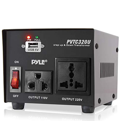 Pyle Step Up and Down Converter - 500 Watt Voltage Converter Transformer w/ USB Charging Port, UK Power Adapter, AC 110 / 120 to 220 / 240 Volt Vice Versa, 110V/120V/220V/240V Input Voltage - Image 1