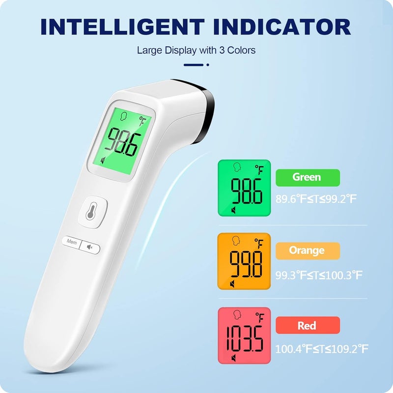 Goodbaby مقياس حرارة بدون لمس للبالغين والأطفال مقياس حرارة رقمي دقيق للأطفال إنذار الحمى وضع صامت 2 في 1 للجبهة ووضع الجسم - Image 3