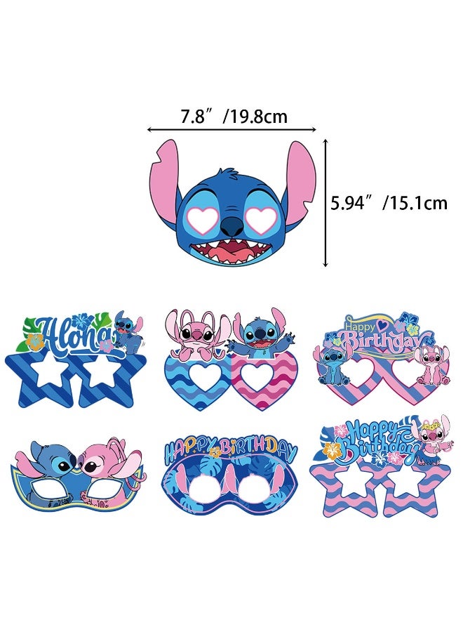 HIHILOOK 12-piece Stitch birthday party decorations, party paper masks, birthday party photo props - Image 2