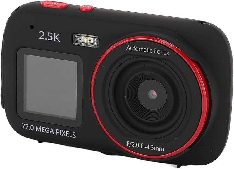 Digital Camera For Teens 72MP 2 5K Dual Screen 16X Zoom Anti Shake Vlogging Black - Image 1