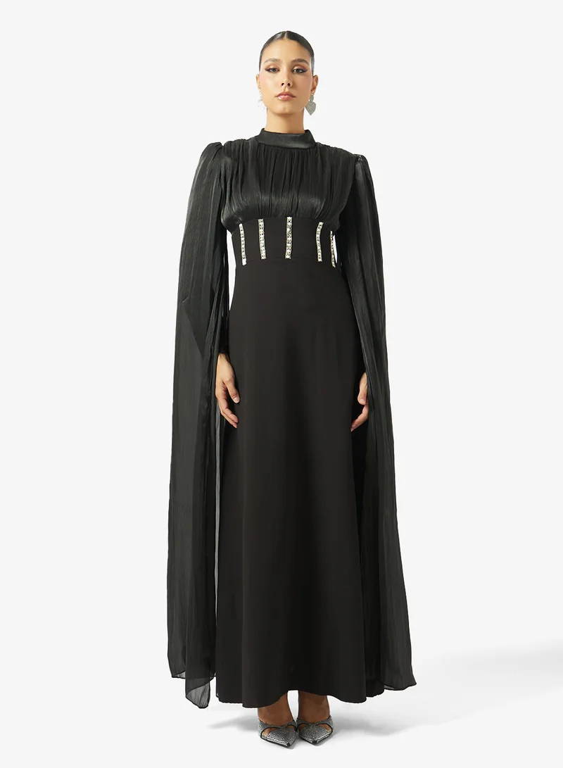 خزانة Ruched Dress With Exaggerated Sleeves