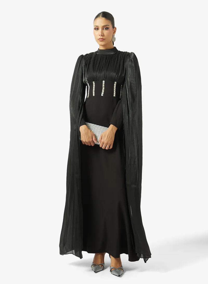 Khizana  Ruched Dress With Exaggerated Sleeves for Women | Best Price UAE