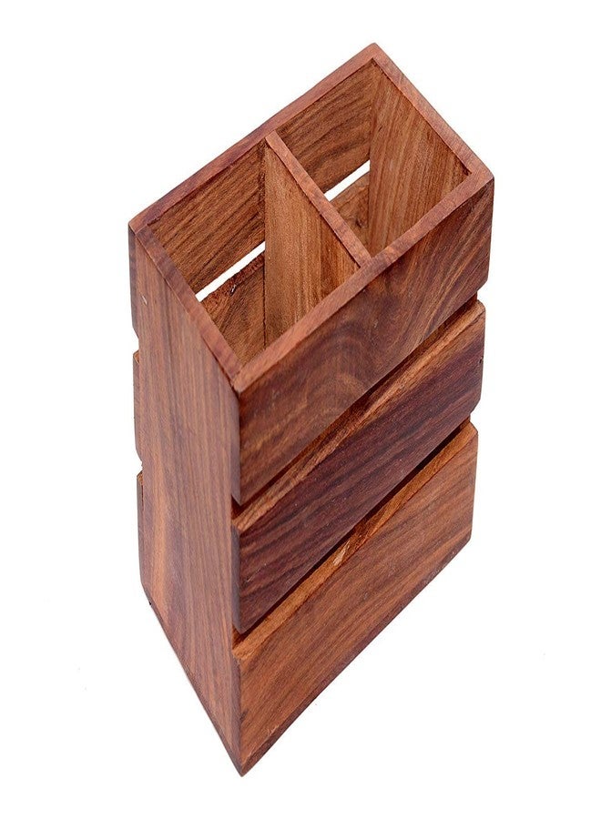 Giftoshopee Wooden Kitchen Utensil Holder Wooden Cutlery Holder Storage Box Multipurpose Stand - Image 3