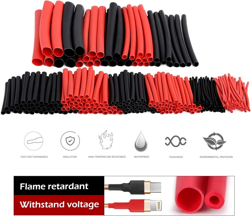 Nilight 50098R 270PCS 270 pcs 3:1 Dual Wall Adhesive Heat Shrink kit, 6 Sizes(Dia): 1/16", 3/32", 1/8", 3/16", 1/4", Best Cable Sleeve Tube Assortment with Storage Case for DIY, 2 Years Warranty - Image 3