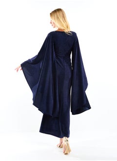 House of Moda Shimmered Look Extreme Flare Sleeves Maxi Dress by Styli  - Image 1