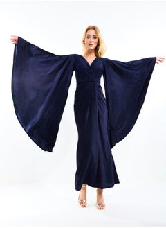 House of Moda Shimmered Look Extreme Flare Sleeves Maxi Dress by Styli  - Image 5