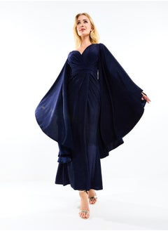 House of Moda Shimmered Look Extreme Flare Sleeves Maxi Dress by Styli  - Image 2