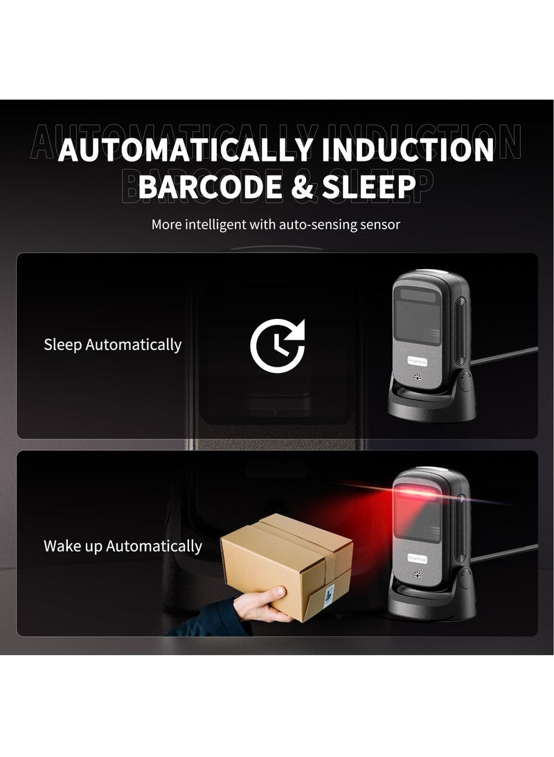 NETUM Automatic Barcode Scanner USB Wired - Hands-Free Desktop 1D/2D/QR Barcode Reader with 1M CMOS Sensor, Omnidirectional Scanning for Retail Store, Warehouse, Supermarket, Library, POS System - Image 5