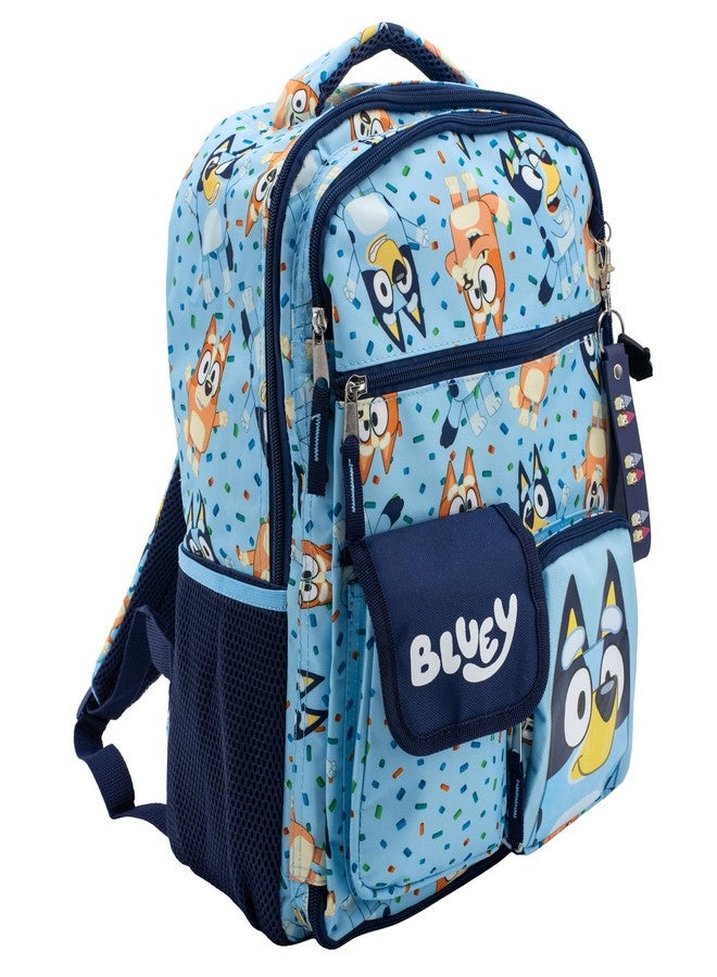 Accessory Innovations AI ACCESSORY INNOVATIONS Kids Backpack, Multi Pocket Bookbag with Adjustable Shoulder Straps & Padded Back, Bluey, Standard, Character - Image 2