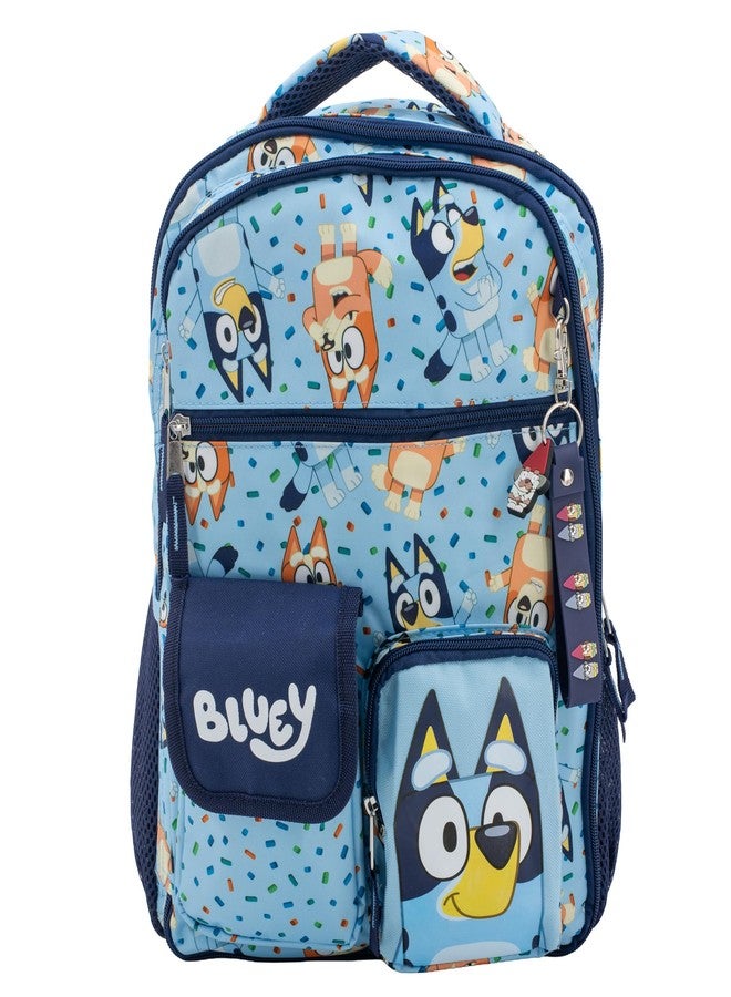 Accessory Innovations AI ACCESSORY INNOVATIONS Kids Backpack, Multi Pocket Bookbag with Adjustable Shoulder Straps & Padded Back, Bluey, Standard, Character - Image 1
