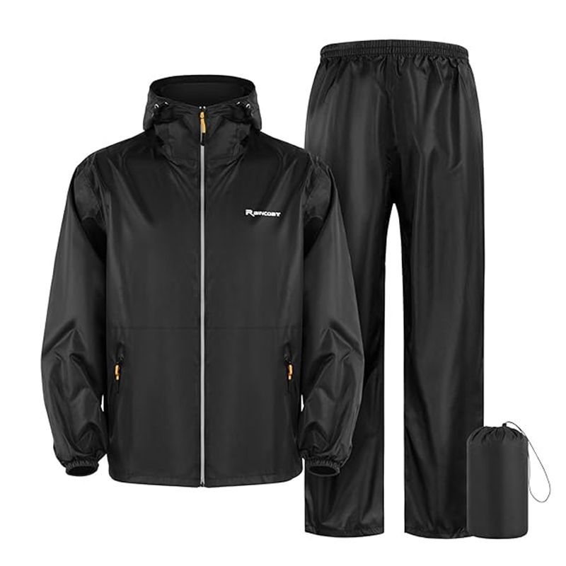 PureJoy Raincoat and Rain Pants Set, Lightweight, Men's and Women's Split Design, Waterproof for Delivery Riders, Electric Bike Use, Travel, Portable