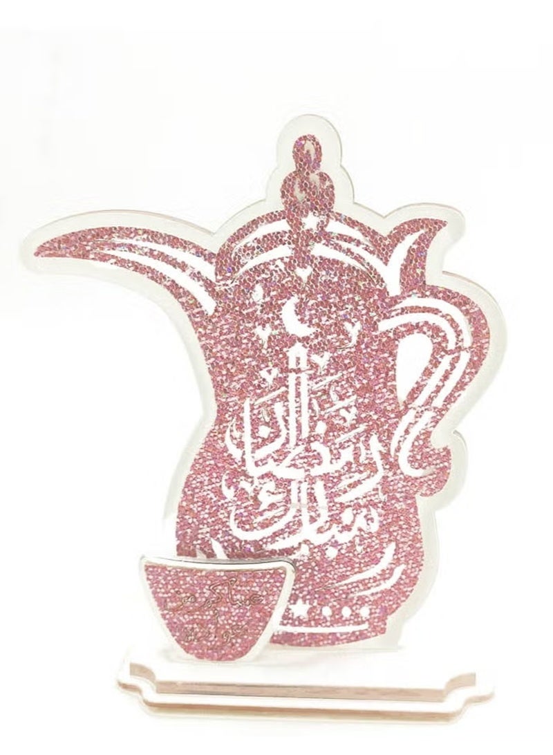 سي او أرماء زينة رمضان ديكورات مصنوعة يدوياً من الخشب بتصميم  دلة وعبارات رمضان كريم - Image 3