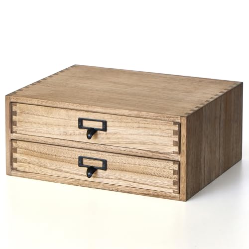 Kirigen Drak Wooden Office Storage Drawers Shallow Type - Desktop Filing Organization for Machine Printer Stand (BR, 2-Layer&2 Drawers) - Image 1