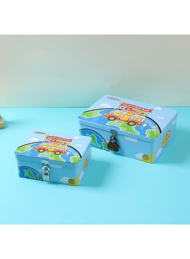 Bluejw Genkikun Yellow Duck Creative Wrought Iron Storage Box With Lock Certificate Sundries Finishing Box Tinplate Packaging Empty Box - Image 5