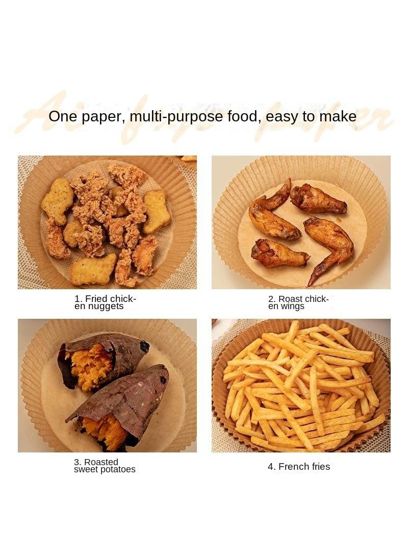 100 pieces of food specific silicone oil paper baking paper tray, square air fryer special paper suitable for 5L-7L capacity with a diameter of 23cm  - Image 2