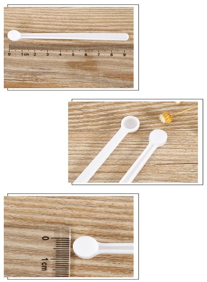 LJJCSFF 100pcs 0.25ml Mini Powder Scoops Plastic Measuring Spoons Supplies Teaspoon Micro Scoop Teaspoon Tiny Little Measuring Spoons For Cosmetics Medicines Seasoning - Image 3