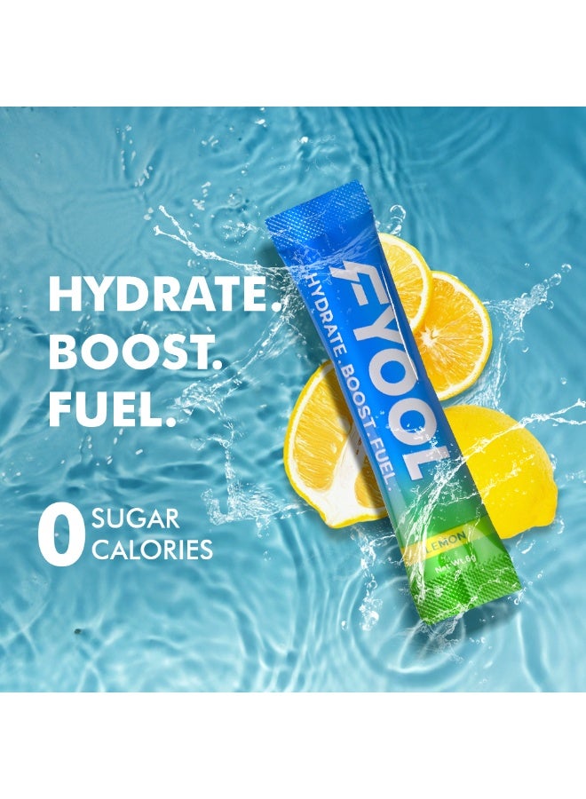 فيوول فيول مسحوق ترطيب إلكتروليت | إلكتروليتات + فيتامينات ومعادن | بدون سكر أو سعرات | يعزّز الطاقة | خالٍ من الغلوتين | ضروري للسفر | نكهة الليمون | عبوة من قطعتين - Image 3