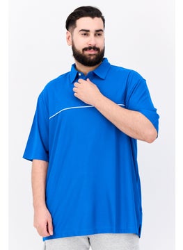 Greg Norman Men Sportswear Fit Short Sleeve Training Polo Shirt, Dark Blue  - Image 1