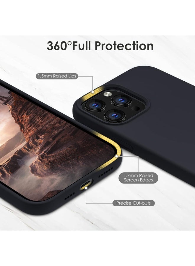 Liquid Silicone Case Designed for iPhone 13 Pro Max Case, Ultra Slim Shockproof Protective Phone Case with Soft Microfiber Lining, 6.7'', Black - Image 4
