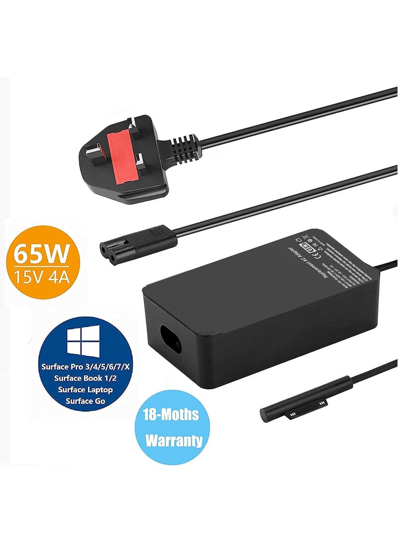 وايكيل شاحن سيرفس 65 وات مع موصل مغناطيسي لأجهزة سيرفس برو 3/4/5/6/7/8/X، سيرفس لابتوب 5/4/3، سيرفس جو 3، سيرفس بوك 3/2، محول طاقة شحن سريع 15 فولت 4 أمبير (قابس المملكة المتحدة) - Image 2
