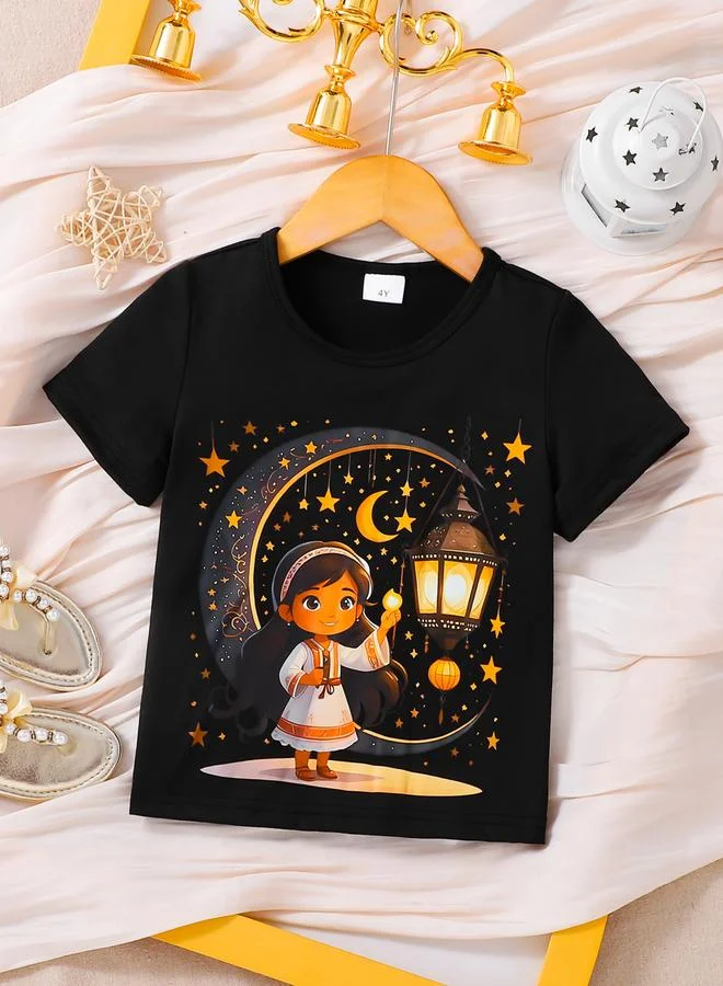 Take Two Girls Black Ramadan Graphic T-Shirt