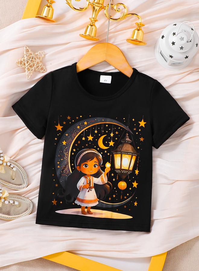 Take Two Girls Black Ramadan Graphic T-Shirt - Image 1