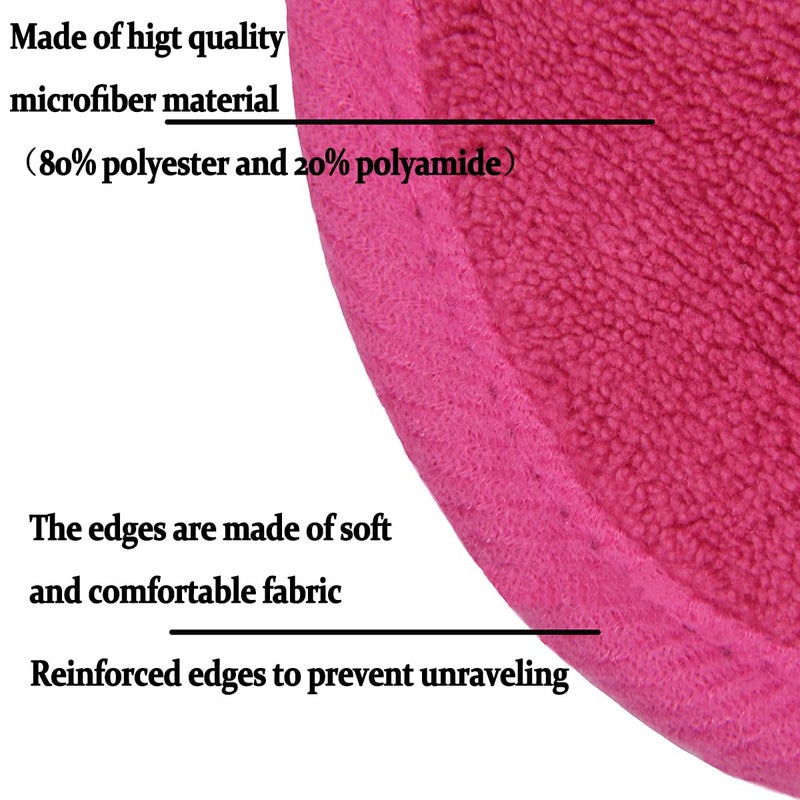 BloomSesame Reusable Makeup Remover Pads 16 Pack Microfiber Cleansing Facial Rounds Wipes Face, Eyes, Lipsï¼ˆ3.5inch, dark pinkï¼‰ - Image 4