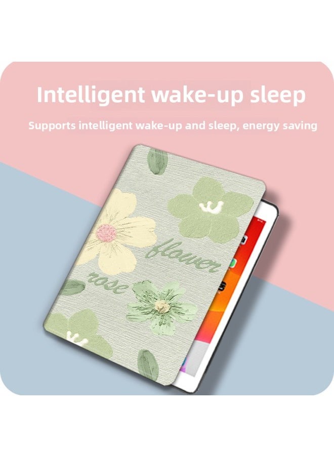 Suitable For 2021 For Iphone 9ipad7 Tablet 10.2 Inch 6air5 Protective Case 4 Shell 10 Generation 8mini2pro3 1-Color:Book Tulip Flowers-Red-Applicable Model:Pen Slot 18/20/21/22 Por 12.9 Inch