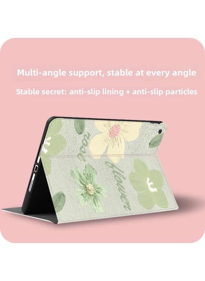 Suitable For 2021 For Iphone 9ipad7 Tablet 10.2 Inch 6air5 Protective Case 4 Shell 10 Generation 8mini2pro3 1-Color:Book Tulip Flowers-Red-Applicable Model:Pen Slot 18/20/21/22 Por 12.9 Inch