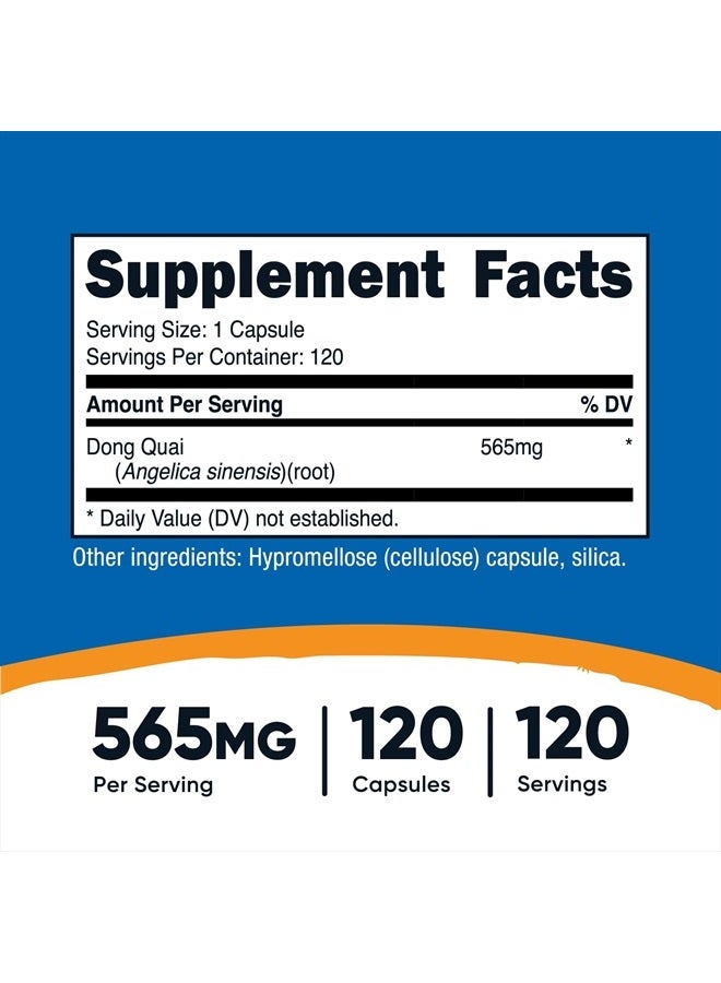 Nutricost Dong Quai 565mg, 120 Capsules - Gluten Free, Non-GMO, Vegetarian Capsules - Angelica Sinensis - Image 2
