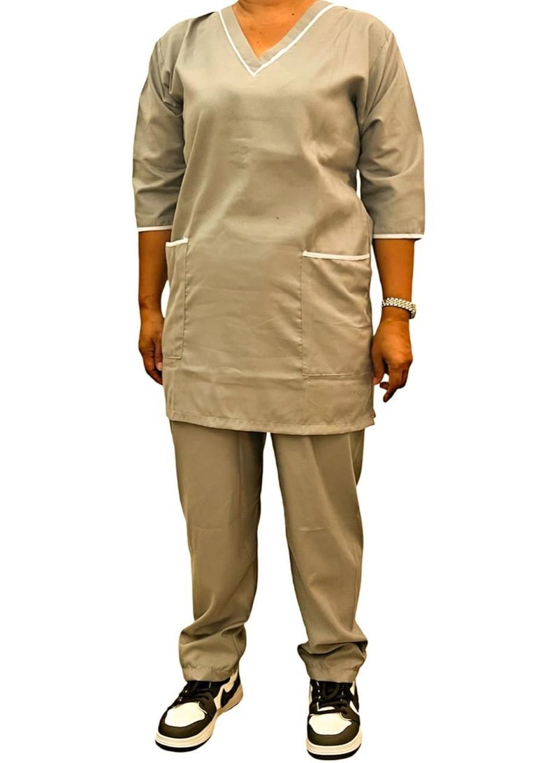 3 قطعه بدلة تنظيف موحدة للعمالة المنزلية - Image 3