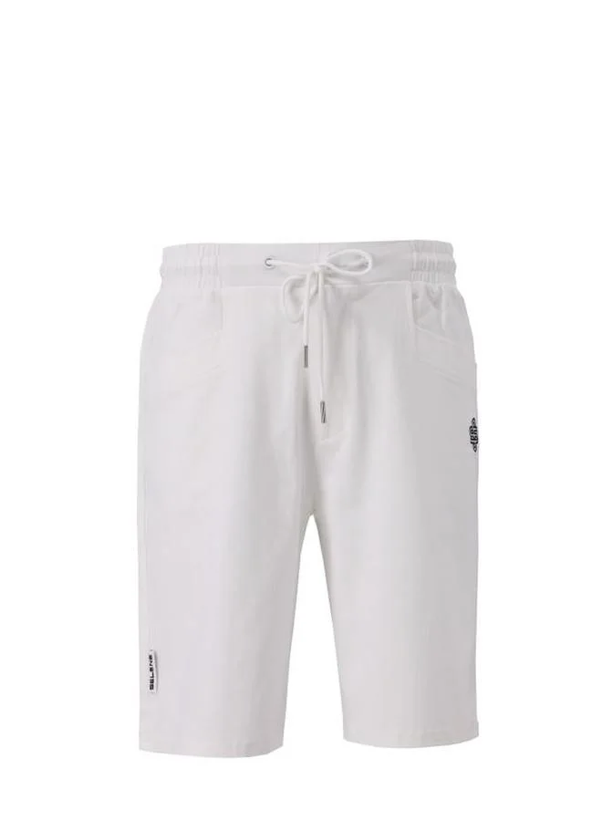 Selene Men Logo Detail Casual Shorts with Drawstring