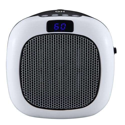 Good Housekeeping Wall-Mount Indoor Mini Space Heater w/ Thermostat & Remote, 750W, White - Image 1