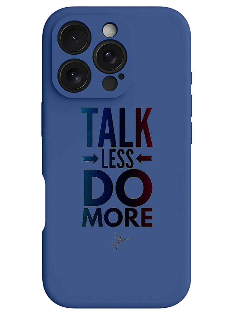 Theodor iPhone 16 Pro Max Blue Protective Slim Fit Case Liquid Silicone Cover with Full Body Protection Anti-Scratch Shockproof Case For iPhone - talk less do more - Image 1