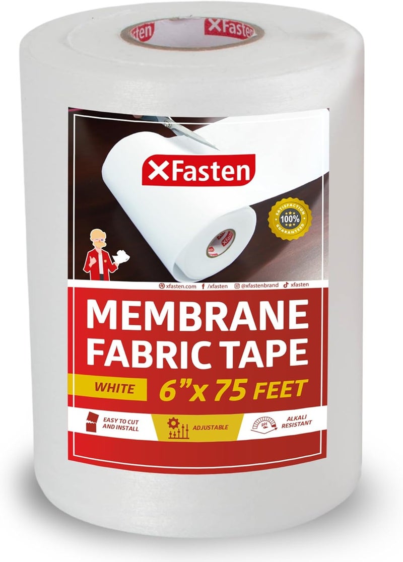XFasten ورقة غشاء عازل للماء، شريط عزل للماء 6 بوصة × 75 قدم لدعم البلاط، دعم EPDM، شريط لوح الأسمنت - Image 1