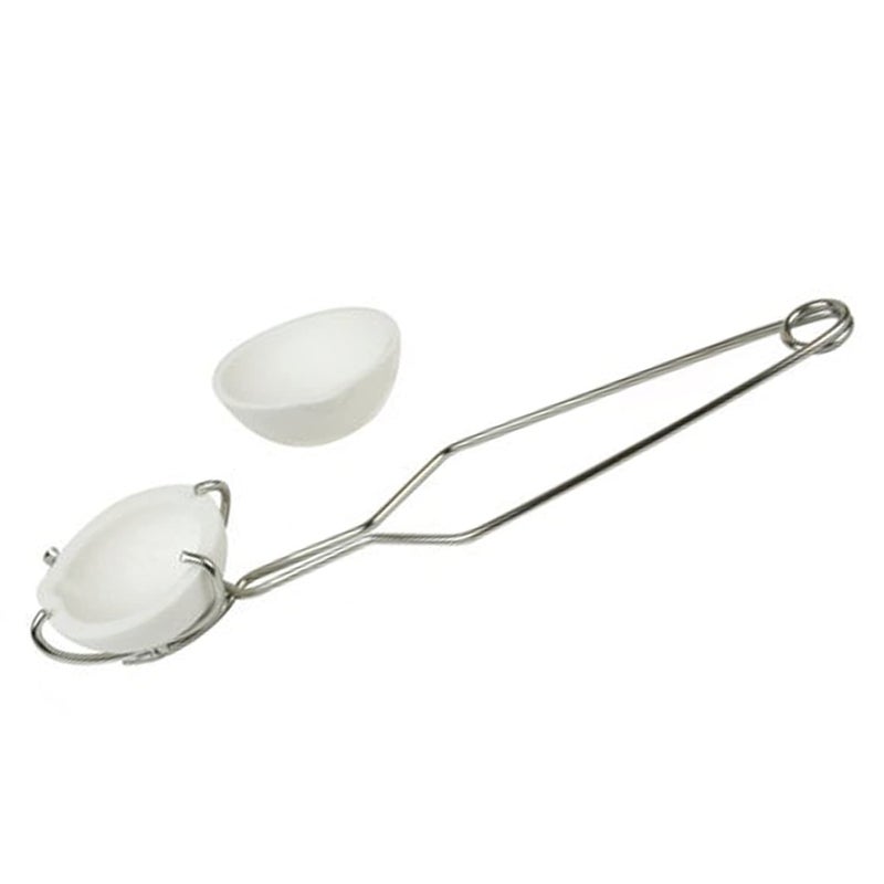 MegaCast Small Melting Ceramic Crucible Dish Cup Set of 2 Melting Gold Silver Copper Whip Tongs Handle 2A - Image 1