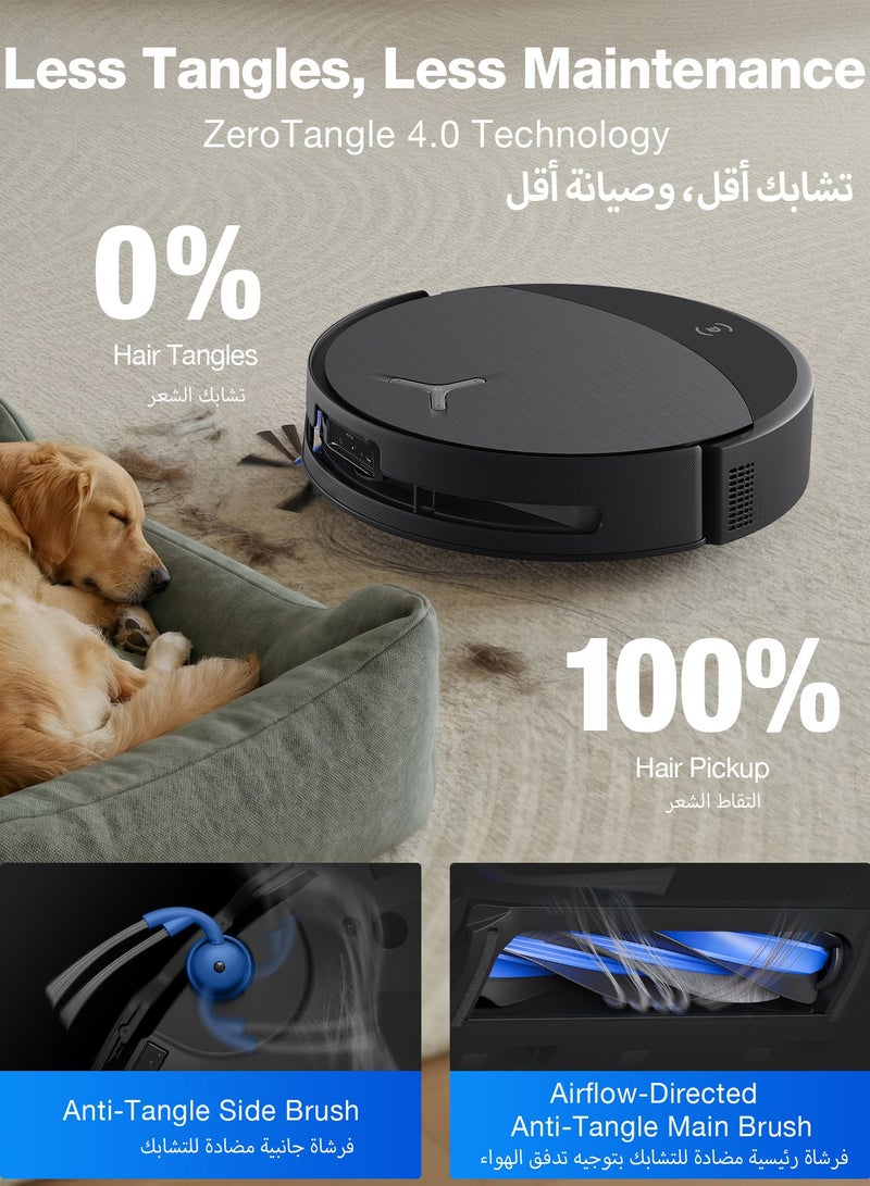 ECOVACS DEEBOT T90 PRO OMNI Robot Vacuum and Mop, 30,000Pa Suction, Instant Self-Cleaning OZMO Roller Mop, TruEdge Deep Edge Cleaning, ZeroTangle, Hot Water Wash & 145°F Air Dry, AI Obstacle Avoidance 4 L 65 W DEEBOT T90 PRO OMNI black - Image 4