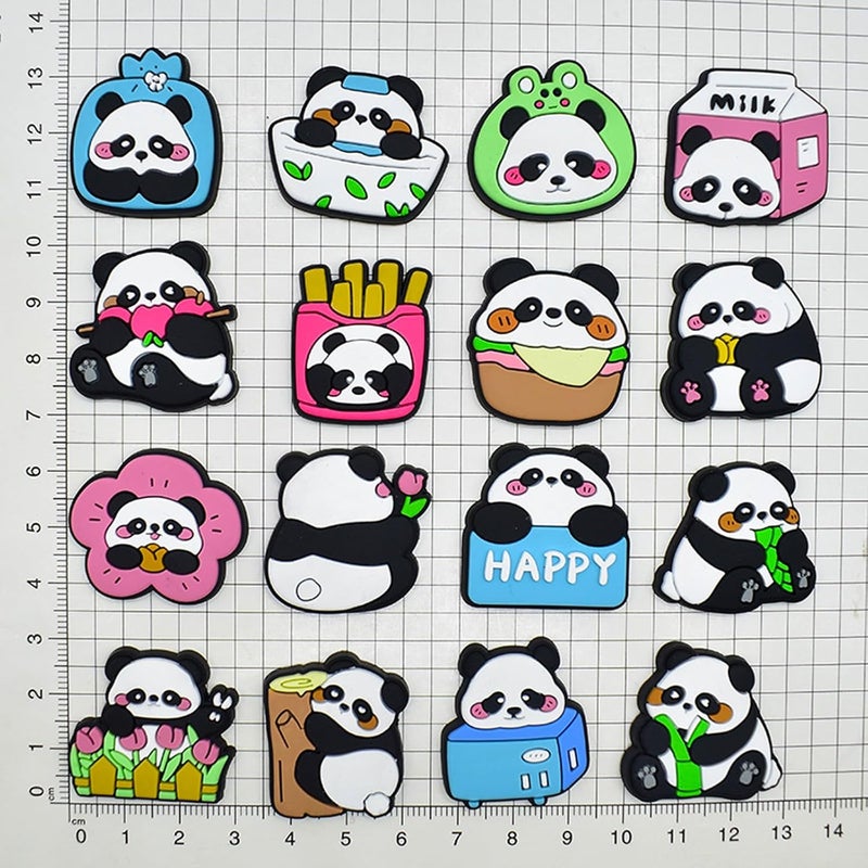 25PCS Kawaii Panda Shoe Charms, Cute Company Shoe Decoration Charms for Sandals Clogs Bracelets, CLOG Charms Accessories Girls Boys Birthday Festival Gift, Silicone, No Gemstone - Image 4